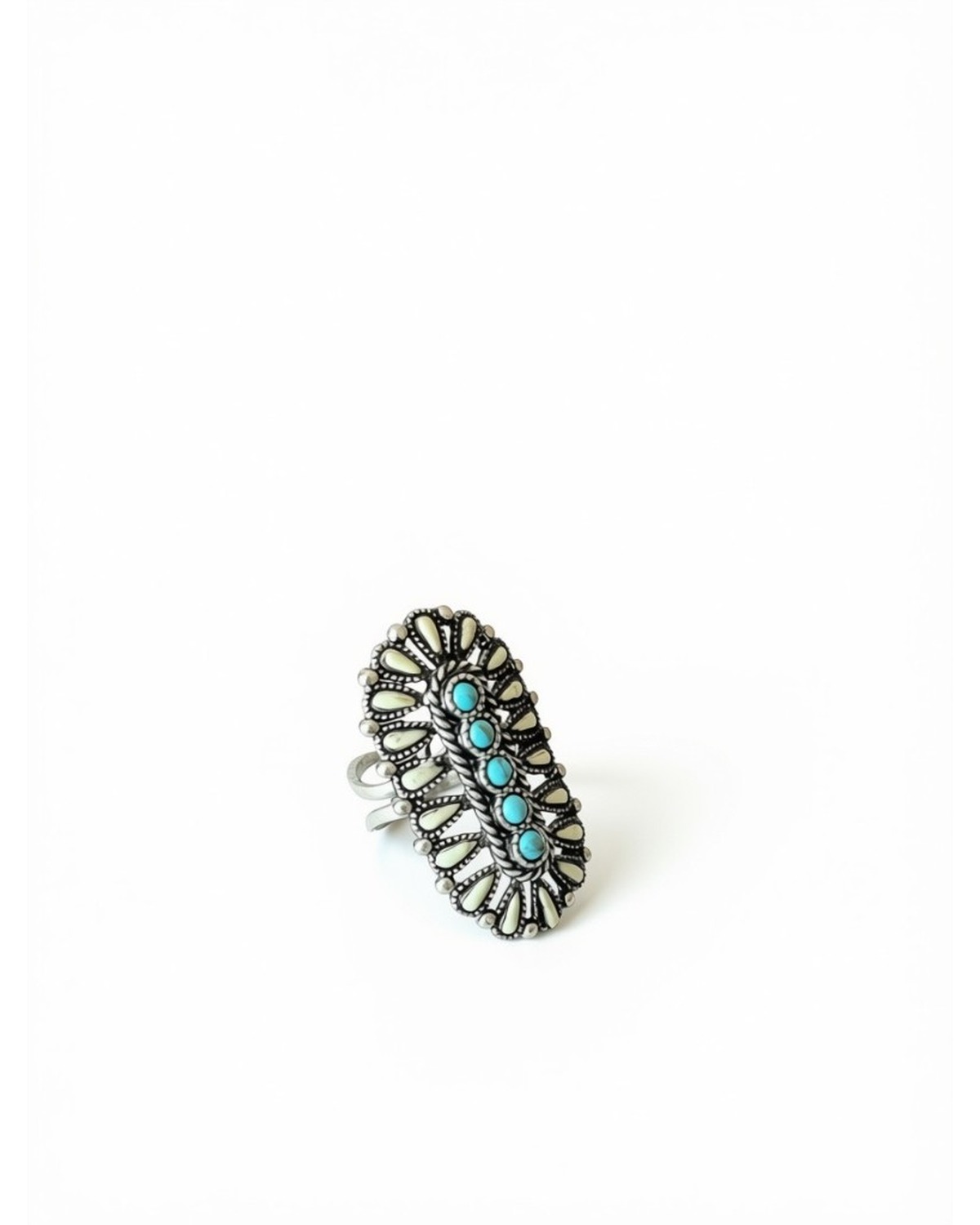 Southwestern turquoise sunburst statement ring